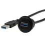 Cabo adaptador de encastrar EXSYS EX-49220 USB 3.2 Gen 1, conector fêmea Type-A para conector macho, 30 cm, preto
