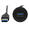 Cabo adaptador de encastrar EXSYS EX-49220 USB 3.2 Gen 1, conector fêmea Type-A para conector macho, 30 cm, preto
