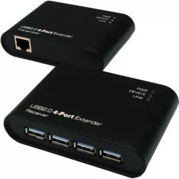 Kit extensor Gigabit Ethernet EXSYS EX-1445 sobre 2 fios, 500 m, preto