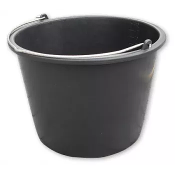 Balde de obra Bradas KTW20 20 L PVC preto redondo com asa metálica e escala de volume