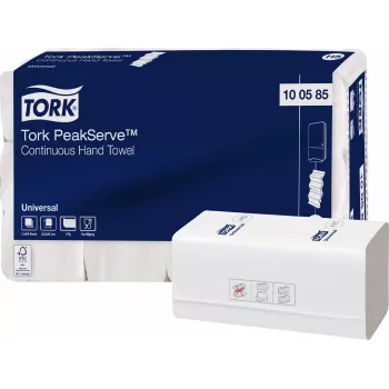 Toalhas de mão TORK PeakServe® Continuous™ H5 Interfold, 1 folha, branco, 4920 toalhas (100585)