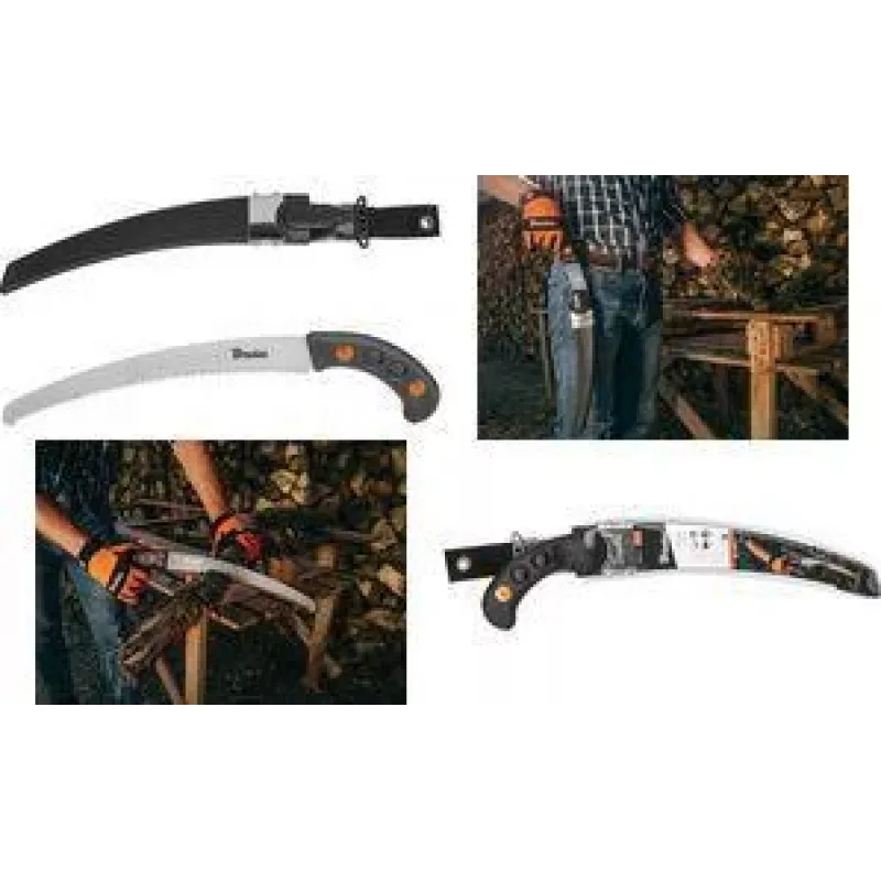 Bradas V-SERIES serra de jardim com bolsa, 320 mm lâmina de aço temperado SK5, dentes afiados em três faces, corte por tração KT-V1404K