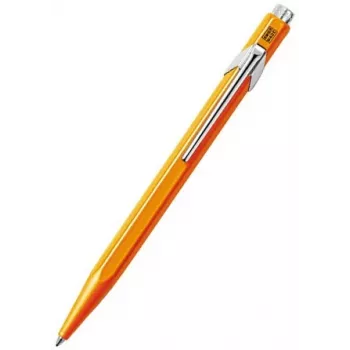 Caran d'Ache 849 PopLine Fluo esferográfica, laranja fluo, tinta azul, média 849.030