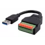 Cabo adaptador EXSYS EX-49127 ficha USB-A para bloco de terminais de 10 pinos com botão, USB 3.2 Gen 1, 15 cm