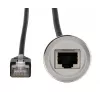 Cabo adaptador de montagem em painel EXSYS EX-49184, conector fêmea RJ45 para ficha, 30 cm, blindado, metal