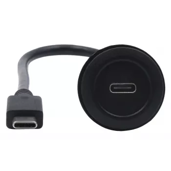 Cabo adaptador de montagem em painel EXSYS EX-49222 USB-C, USB 3.2 Gen 2, 10Gbps, 100W PD, 30cm