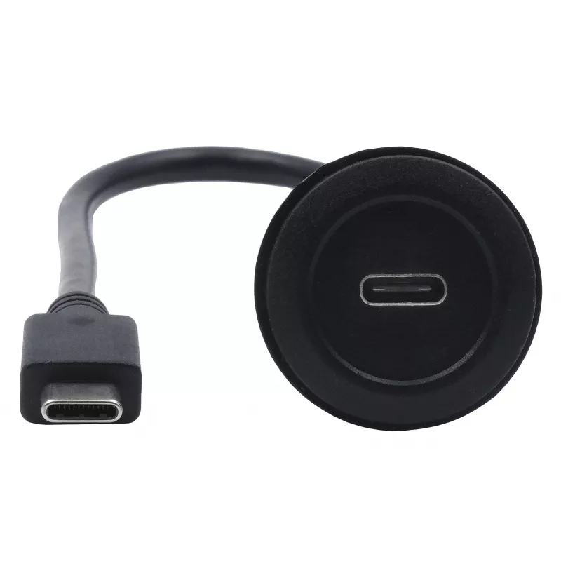 Cabo adaptador de montagem em painel EXSYS EX-49222 USB-C, USB 3.2 Gen 2, 10Gbps, 100W PD, 30cm