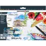 Conjunto de canetas de dupla ponta Faber-Castell Eberhard Faber Artist Color com 24 canetas, pontas fineliner e pincel, várias cores 558224