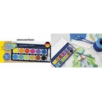 Caixa de aguarelas Faber-Castell Eberhard Faber WINNER, 12 cores vivas, tampa transparente removível 578314