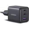 Carregador rápido UGREEN 30W 3 portas GaN II USB-A e 2 x USB-C preto (55536)