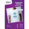 Papel de transferência para t-shirts Avery A4 branco para tecidos claros, impressoras laser, 15 folhas (C9403-15)