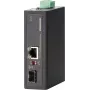 Conversor de media industrial MICROSENS MS657099X, 2x RJ45 + 2x SFP, 100M/1G, calha DIN, -40 a 75 °C