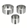 Aros de cozinha redondos Metaltex em aço inoxidável, conjunto de 3, prateados, 45 mm de altura 204536010