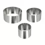 Aros de cozinha redondos Metaltex em aço inoxidável, conjunto de 3, prateados, 45 mm de altura 204536010
