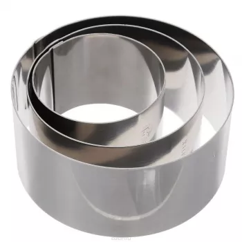 Aros de cozinha redondos Metaltex em aço inoxidável, conjunto de 3, prateados, 45 mm de altura 204536010