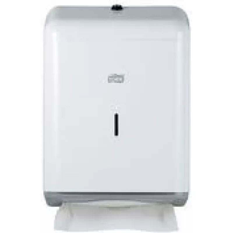 Tork Elevation dispensador de toalhas de mão em metal, branco, sistema H2, dobragem Z/C/V, indicador de recarga, fechadura com chave, montagem na parede 208140