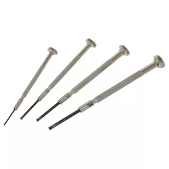 C.K Tools T4852P conjunto de chaves de fendas de precisão, 4 peças, fenda, 2,0/2,5/3,0/3,5 mm, cromo-vanádio, punho de duas componentes