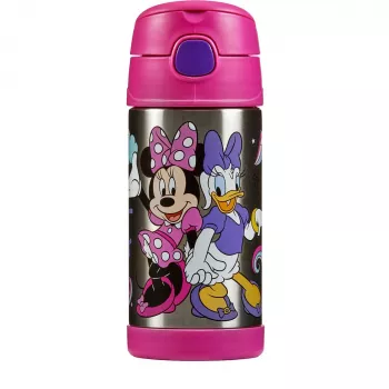 Garrafa de água com palhinha THERMOS FUNTAINER, Disney Minnie Mouse, 0,35 L, aço inoxidável, rosa 4113.412.035