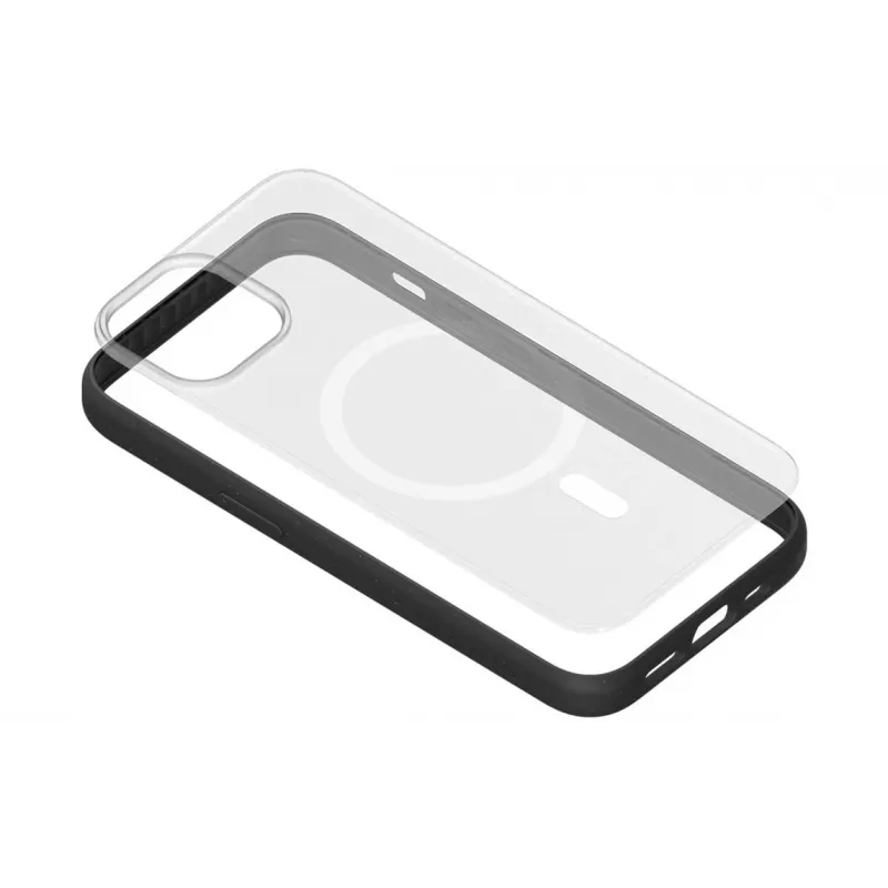 Capa Woodcessories ECO643 para iPhone 14 Plus - Cobertura traseira ecológica preta e transparente