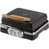 DOMO DO9281W Inky Black Máquina de waffles belgas, 1600 W, antiaderente, termostato regulável, pega Cool-Touch, armazenamento vertical