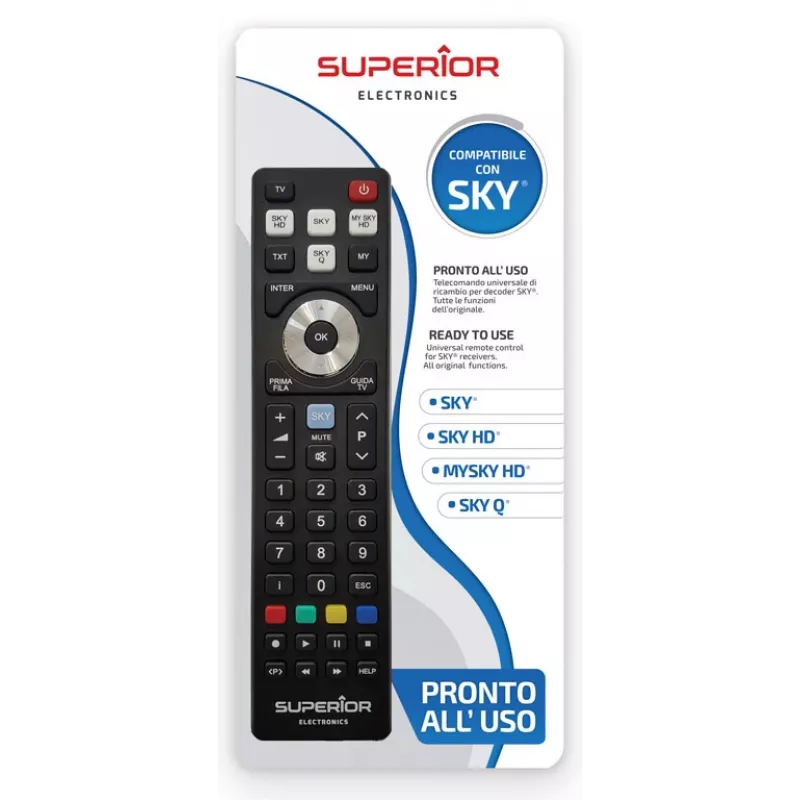 Telecomando de substituição SUPERIOR ELECTRONICS SUPTRB027 para Sky - preto