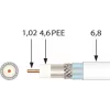Cabo coaxial Televes SK6Fplus 100 m branco triplamente blindado 75 Ohm