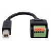 Cabo adaptador EXSYS conector macho USB-B para bloco de terminais 5 pinos com botão, USB 2.0, 15 cm EX-49131