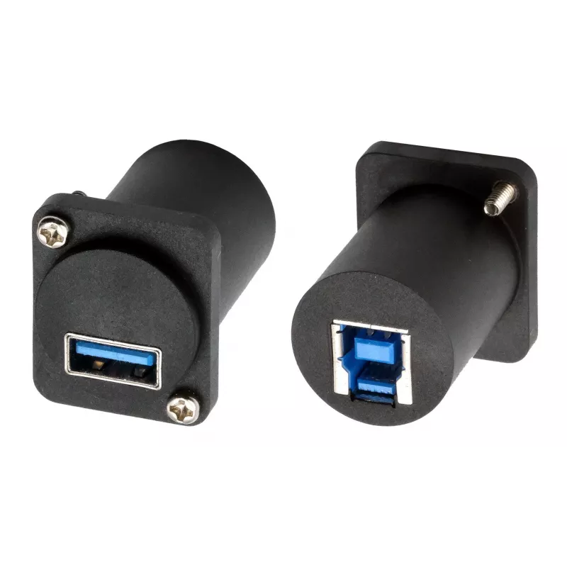Adaptador de encaixe EXSYS EX-49155 USB 3.2 Gen 1 tipo D, conector fêmea USB-A para conector fêmea USB-B
