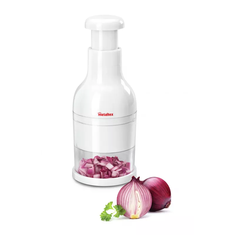 Cortador de cebola Metaltex Twist, branco - cortador manual de legumes com lâminas de aço inoxidável extra afiadas 251305014