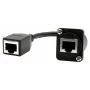 Tomada RJ45 de encastrar tipo D EXSYS, fêmea a fêmea, CAT.5e, 20 cm, blindada, preta EX-49160