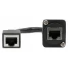 Tomada RJ45 de encastrar tipo D EXSYS, fêmea a fêmea, CAT.5e, 20 cm, blindada, preta EX-49160