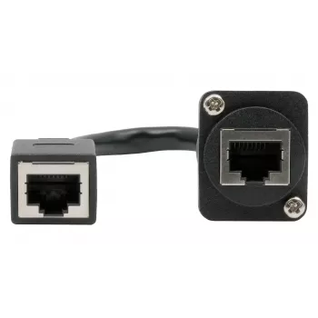 Tomada RJ45 de encastrar tipo D EXSYS, fêmea a fêmea, CAT.5e, 20 cm, blindada, preta EX-49160