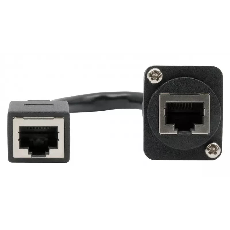 Tomada RJ45 de encastrar tipo D EXSYS, fêmea a fêmea, CAT.5e, 20 cm, blindada, preta EX-49160