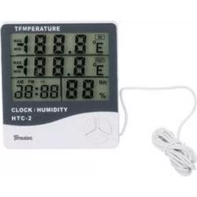 Bradas WL-M21 White Line Estação Meteorológica Digital com sensor externo de temperatura sem fios, temperatura interior/exterior -10°C a 70°C, Branco