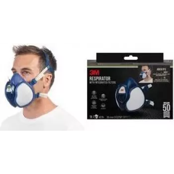 Máscara respiratória semifacial reutilizável 3M 4279+, ABEK1P3, azul/branco, sem manutenção, filtros integrados 4279-1