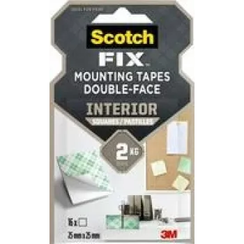 Quadrados de montagem 3M Scotch-Fix para interior 25 mm x 25 mm branco (pack de 12) 7100263584