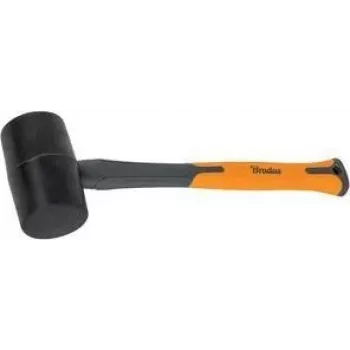 Martelo de borracha Bradas 450 g cinzento-escuro/laranja 340 mm cabo de fibra de vidro punho TPR antiderrapante DIY-HF6045
