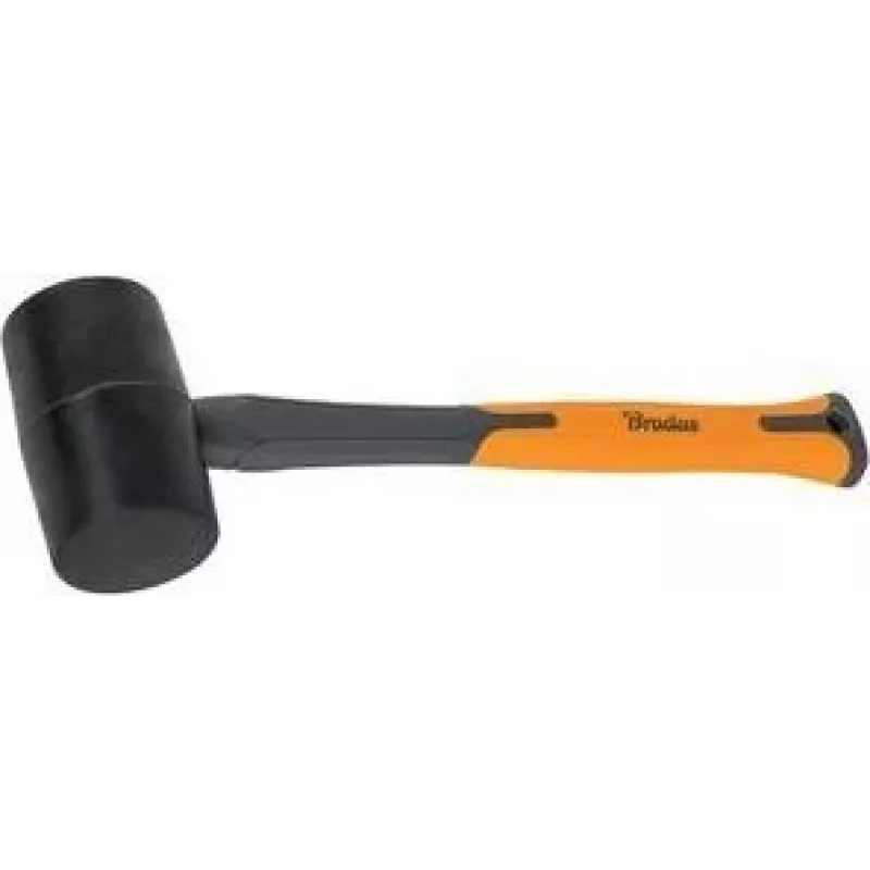 Martelo de borracha Bradas 450 g cinzento-escuro/laranja 340 mm cabo de fibra de vidro punho TPR antiderrapante DIY-HF6045