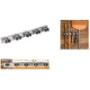Bradas DIY-HG1212 suporte para vassouras e ferramentas 5 posições com calha metálica e pinças de rolo