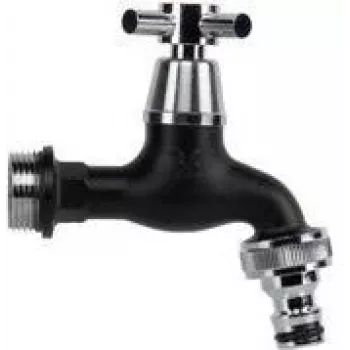 Bradas torneira 3/4 polegadas com válvula de esfera, latão cromado preto mate, 1 unidade (GKK0T3434BK)