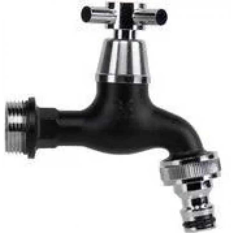 Bradas torneira 3/4 polegadas com válvula de esfera, latão cromado preto mate, 1 unidade (GKK0T3434BK)