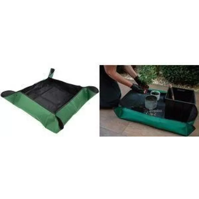 Bradas tapete de transplante para plantas, 1000 x 1000 mm, verde/preto, impermeável, material exterior Oxford 600D, material interior PE, 1 unidade (TQ-P2/100)