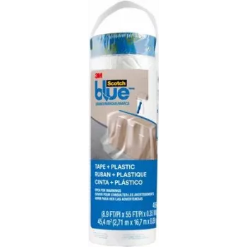 Película de proteção com fita adesiva 3M PT2093EL-107, transparente com fita azul, 17 m x 2,7 m