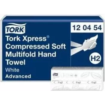 Toalhas de papel TORK Xpress Multifold, 212 x 320 mm, sistema de dobra W H2, Advanced, tissue, gofrado, branco - 1 pacote (600454)