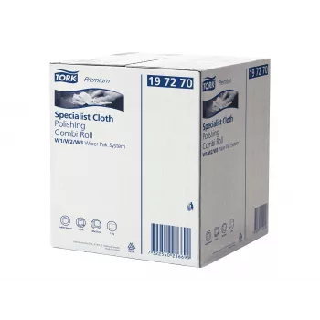 Rolo de polimento e limpeza Tork Premium, 1 folha, branco, 171 m, não tecido, para dispensadores W1/W2/W3, 1 rolo (197270)