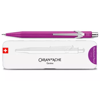 Lapiseira CARAN D'ACHE 844 Colormat-X 0,7 mm, corpo hexagonal de alumínio acetinado violeta 844.605