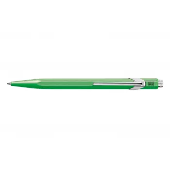 Caneta esferográfica Caran d'Ache 849 PopLine Fluo - corpo verde fluorescente, tinta azul média 849.230
