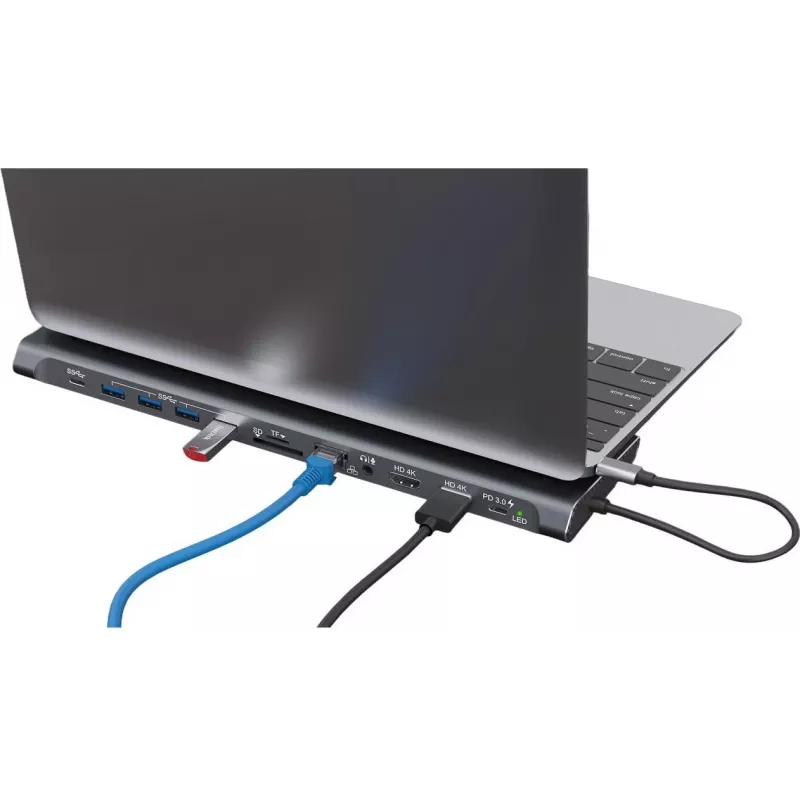 XTREMEMAC XWH-CDH-13 docking station USB-C de 12 portas cinzento sideral
