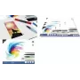 KANGARO K-5301 bloco de papel de aguarela, 170 x 240 mm, 16 folhas, 300 g/m², branco creme, colado em 3 lados