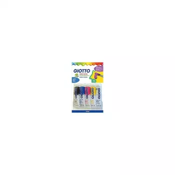 GIOTTO caixa de guache extra fino, 5 tubos de alumínio de 10 ml, várias cores (branco, amarelo primário, vermelho primário, azul primário, preto) F65440000